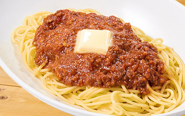 自家製ミートソースのスパゲティ