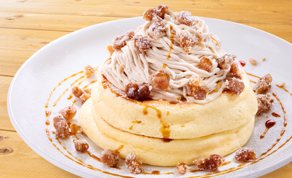 栗のクリームリコッタパンケーキ