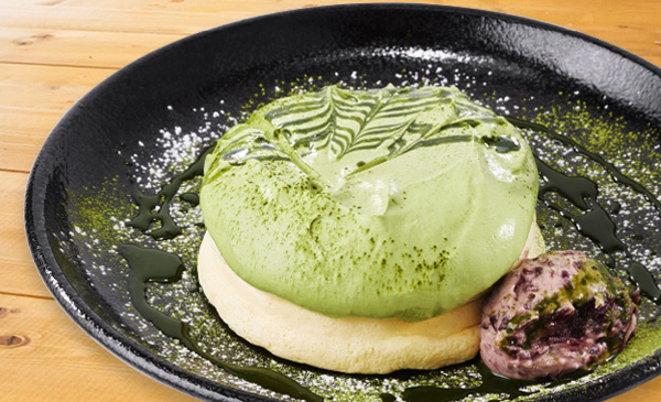 抹茶クリームのリコッタパンケーキ