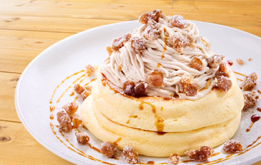 栗のクリームリコッタパンケーキ